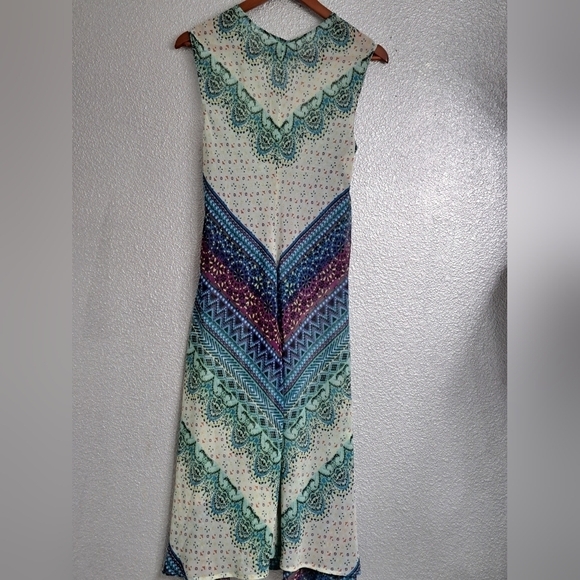 gnw Multi Colored Sleeveless Midi Dress Size L - Picture 9 of 11